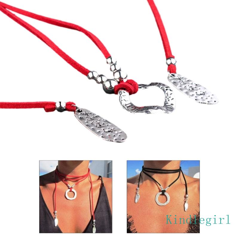 Vòng cổ Choker Mặt Nhẫn Không Đối Xứng Phong Cách Gothic Gypsy Hippy Độc Đáo