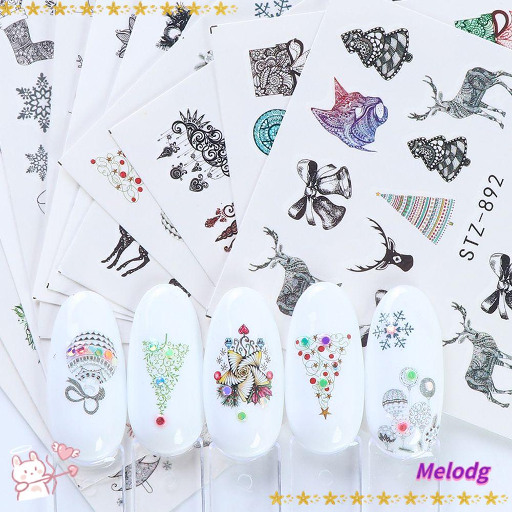 Set 12 Hình Dán Móng Tay 3D Chủ Đề Giáng Sinh Mới