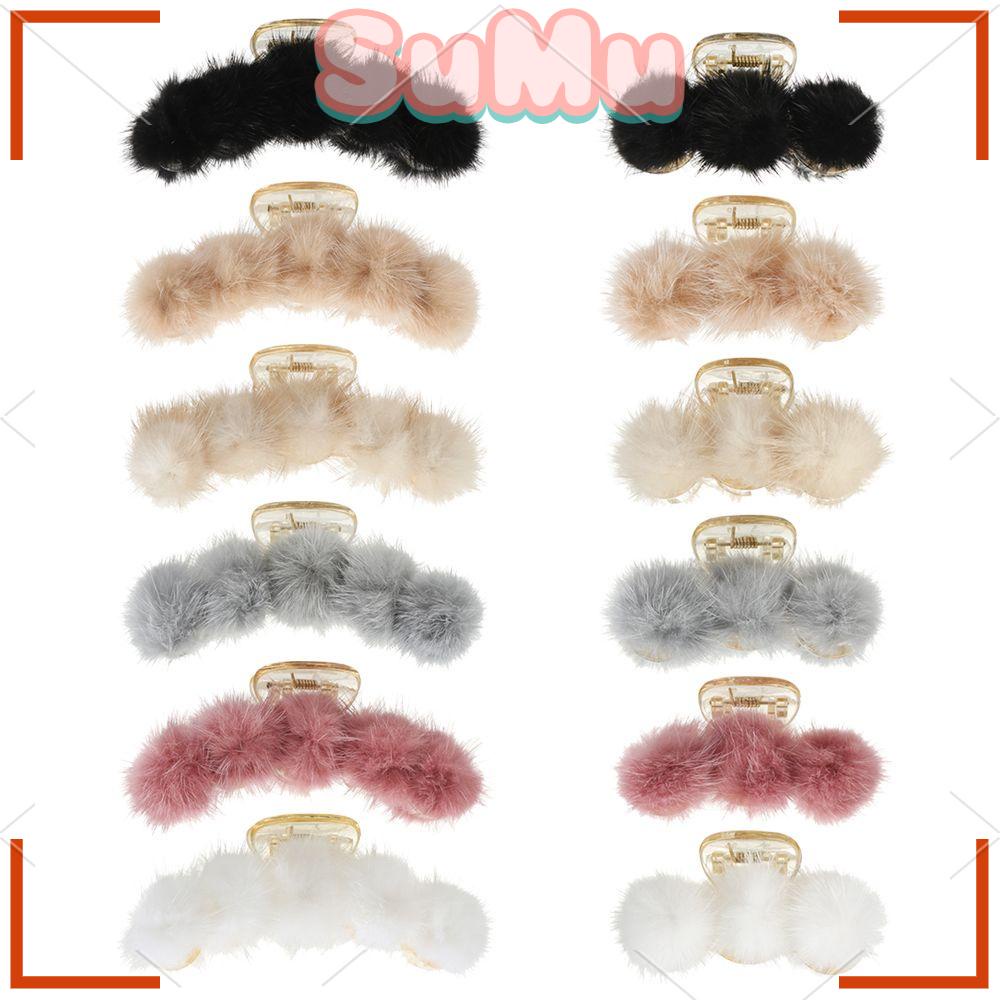 Kẹp Càng Cua Chất Liệu Lông Chồn Acrylic Thời Trang Thu Đông