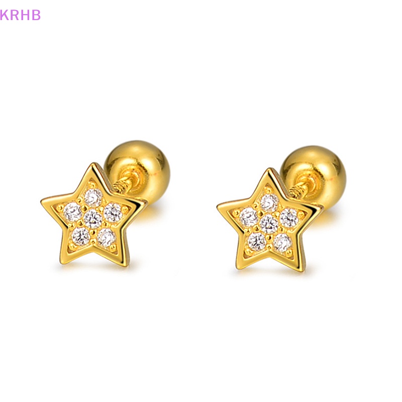 1 Đôi Khuyên Tai Bạc S925 Hình Ngôi Sao Năm Cánh Thời Trang Cho Nữ Mới