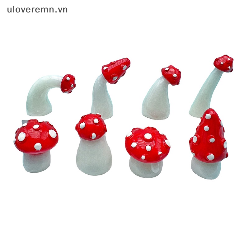 Uloveremn Bộ 2 Tượng Nấm Nhỏ Phát Sáng Trang Trí Tiểu Cảnh