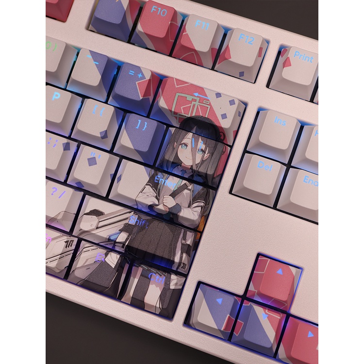 Tenndou Arisu Keycaps Cherry Profile Anime Blue Archive Chủ Đề PBT Dye Sub Bàn Phím Cơ Keycap
