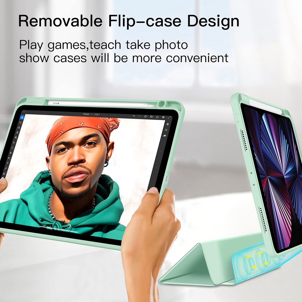 Ốp Máy Tính Bảng Có Ngăn Đựng Bút Cho iPad 10 10.9 2022 Pro 11 12.9 iPad Air 3 / 4 / 5 10.5 10.9 Mini 6 10.2 inch