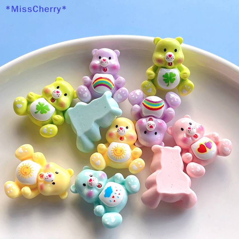 Set 10 Kẹp Tóc Nhựa Hình Gấu Dễ Thương Cho Đám Cưới Mới