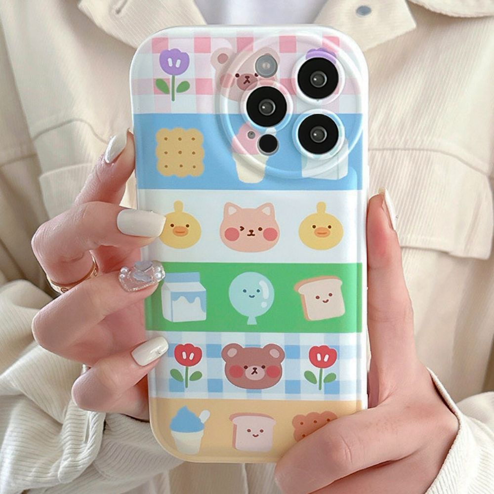 Ốp Điện Thoại TPU Mềm Chống Sốc In Hình Thú Hoạt Hình Dễ Thương Cho IPhone 11 14 13 12 Pro Max