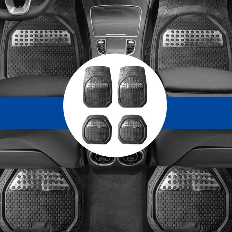 Set 4 Tấm Thảm PVC Màu Đen Chống Thấm Nước Cho Xe Hơi Fenteer1 Sturdy