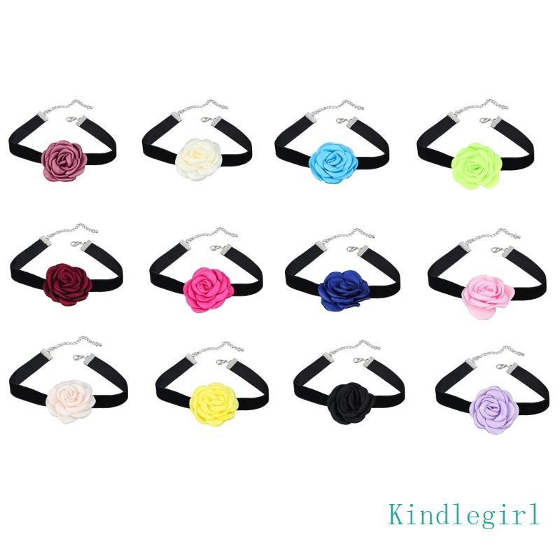 King Vòng Cổ Vải Dệt Thủ Công Họa Tiết Hoa Lớn Phong Cách Bohemian Cổ Điển Thanh Lịch