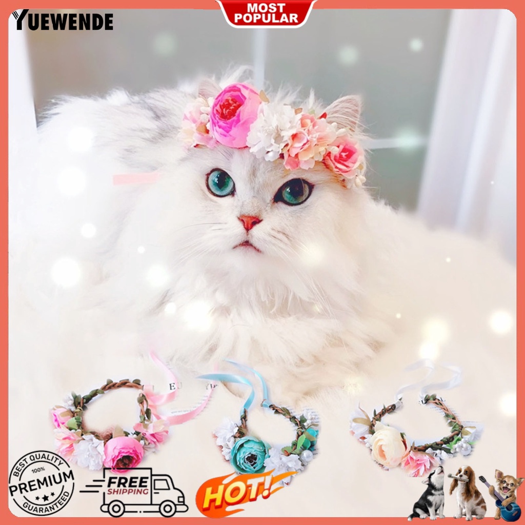 Vòng Cổ Polyester Màu Sắc Tươi Sáng Họa Tiết Hoa Xinh Xắn Cho Thú Cưng