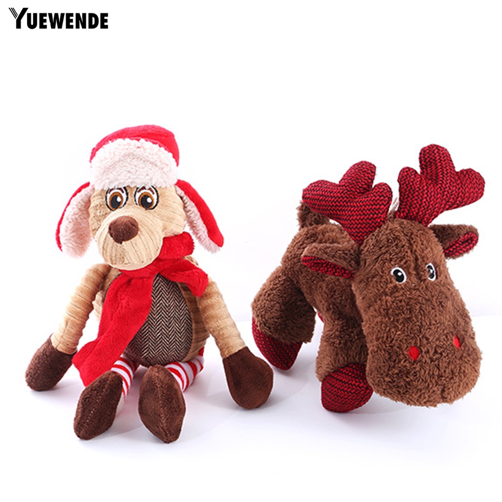 Đồ Chơi Nhồi Bông Hình Tuần Lộc Giáng Sinh Mềm Mại Giúp Giảm Căng Thẳng Dành Cho Cún Cưng