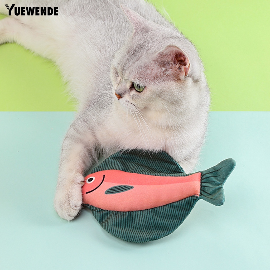 Đồ Chơi Chú Cá Bằng Polyester Màu Sắc Tươi Sáng Có Âm Thanh Vui Nhộn Cho Mèo Cưng