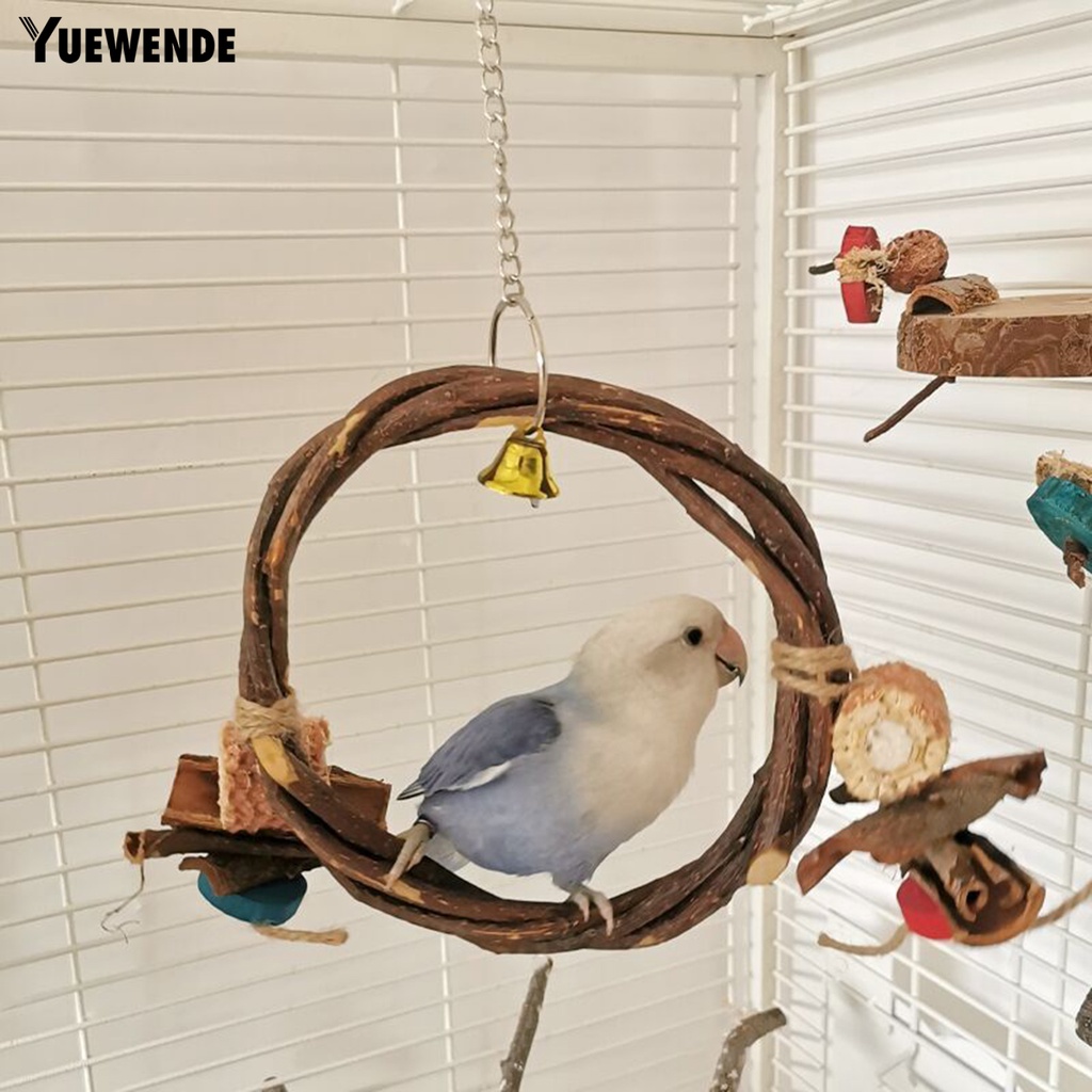 Yq.e Đồ Chơi Vòng Treo Chống Cắn Không Mùi Bằng Chất Liệu Tự Nhiên Không Gây Kích Ứng Trang Trí Trong Nhà Cho Vẹt
