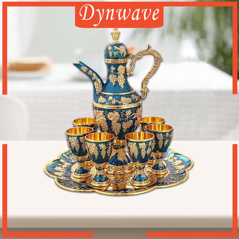 Bộ Ấm Trà Bằng Kính Kim Loại Phong Cách Vintage Châu Âu