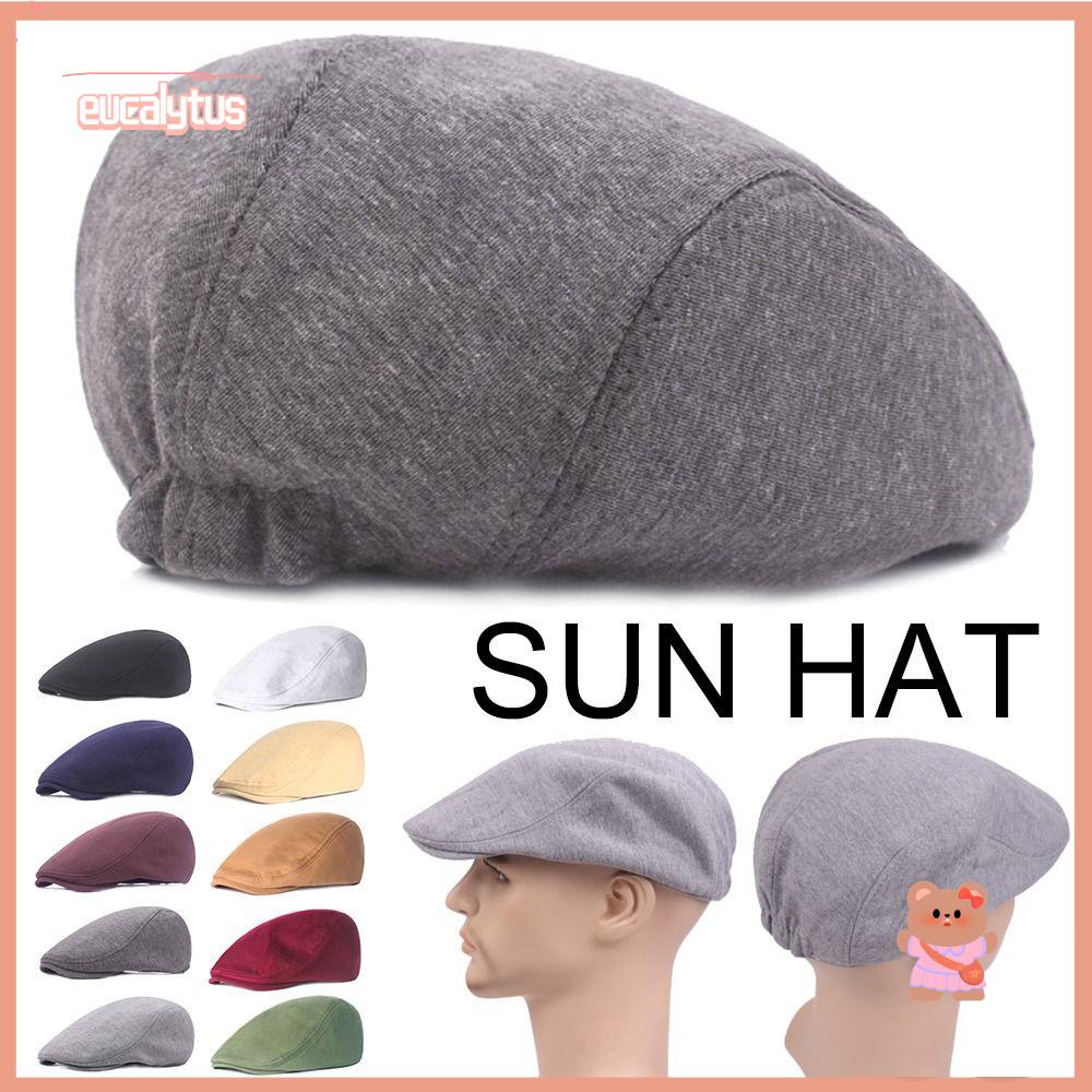 Mũ Beret Vải Len Màu Trơn Phong Cách Retro Dành Cho Nam