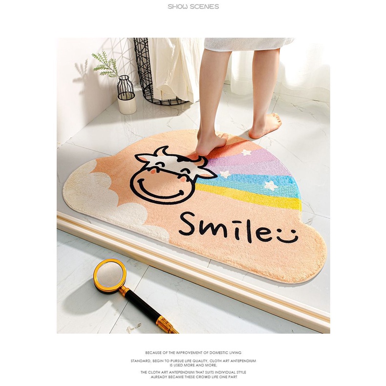 Thảm Lót Sàn Nhà Tắm / toilet Thấm Hút Tốt Chống Trượt Tiện Dụng