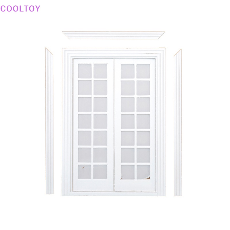 Cooltoy 1 Bộ 28 Lưới Hai Cửa Màu Trắng Cỡ 1 / 12 Dùng Trang Trí Nhà Búp Bê DIY