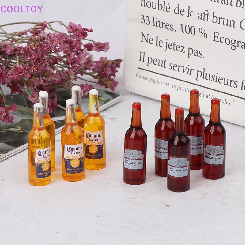 Set 10 Chai Rượu Mini Tỉ Lệ 1 / 12 Xinh Xắn Dùng Để Trang Trí Nhà Búp Bê