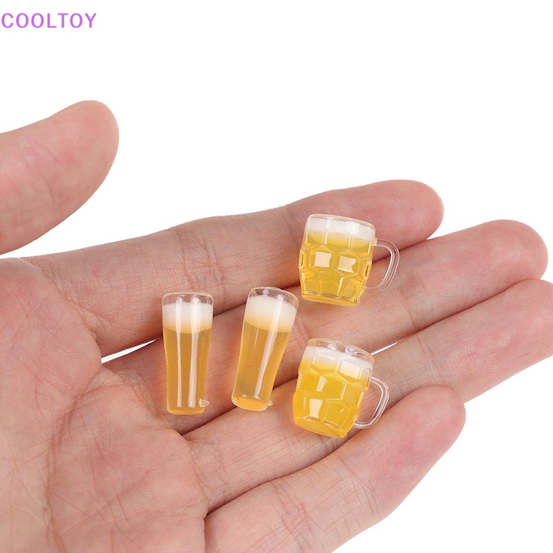 Set 4 Ly Bia Bằng Nhựa Resin Tỷ Lệ 1: 12 Dùng Trang Trí Nhà Búp Bê