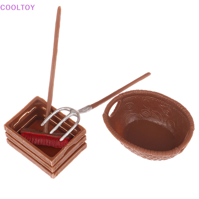 Set 4 Mô Hình Các Dụng Cụ Nông Trại Mini Trang Trí Nhà Búp Bê