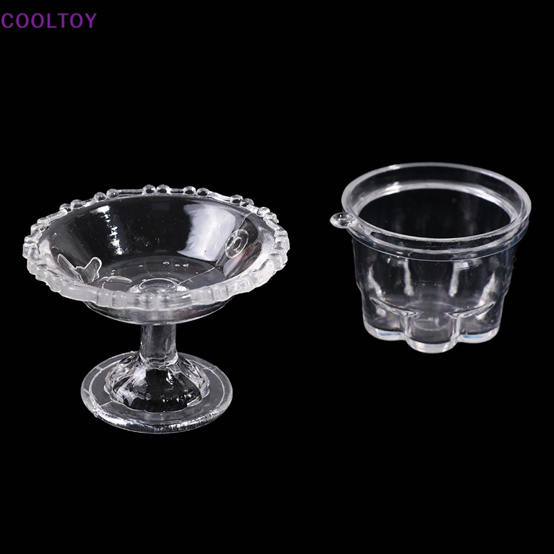 Cooltoy Set 5 Món Chén Dĩa Ly Cốc Trong Suốt Trang Trí Nhà Búp Bê