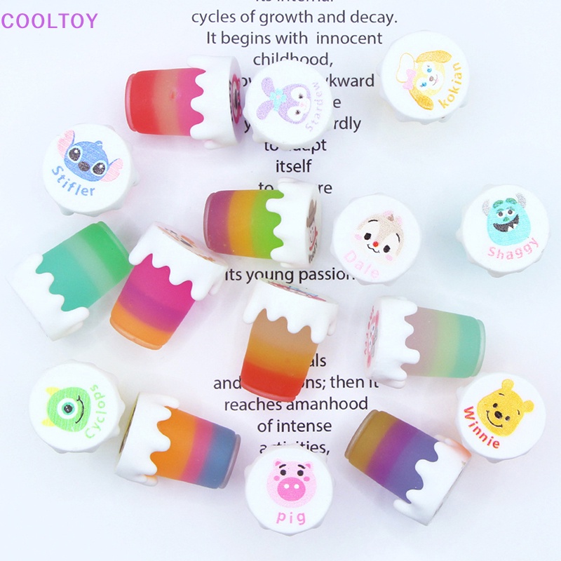 Cooltoy Set 2 Bình Nước Mini Dạ Quang Họa Tiết Hoạt Hình Dành Cho Nhà Búp Bê