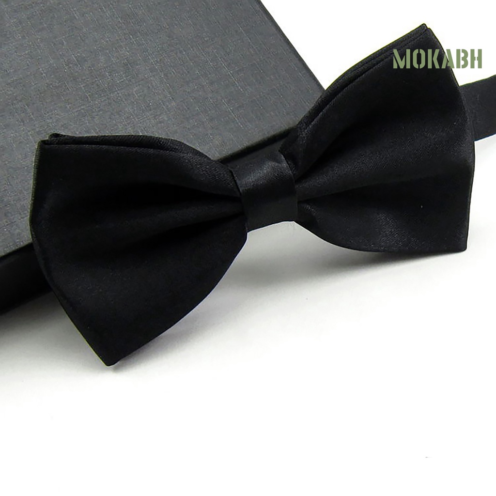 [Mokabh] Cà Vạt Nơ Polyester Màu Trơn Dễ Điều Chỉnh Thắt Nơ Trang Trọng