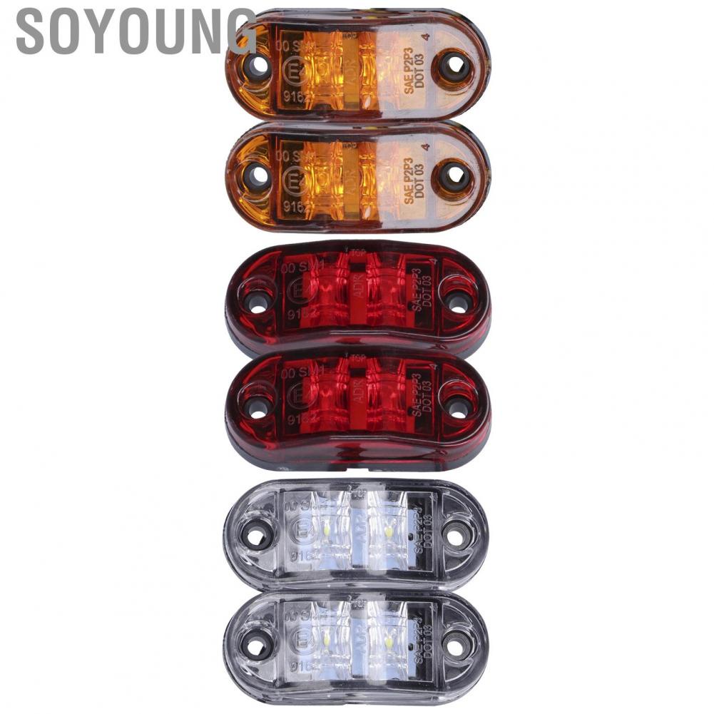 Soyoung 10-30V 2LED Side Marker Light High Brightness Turn Signal Lamp for Cars Trucks Trailers RVs