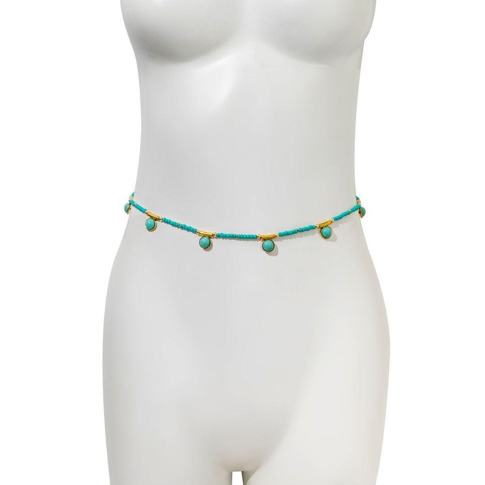 OCEANMAP Dây Xỏ Hạt Nhiều Màu Sắc Đeo Thắt Lưng Phong Cách Bohemian Cho Nữ