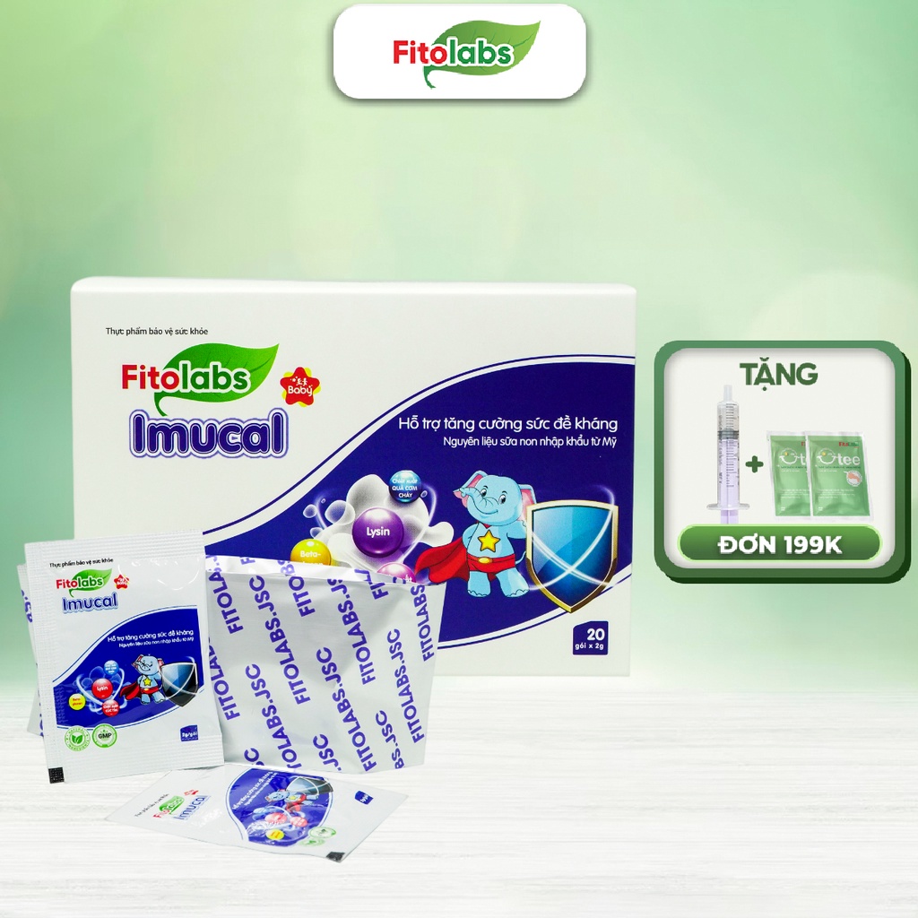 Cốm Tăng Đề Kháng Cho Bé Fitolabs Imucal Giúp Kích Thích Vị Giác, Ăn Ngon Miệng, Hấp Thu Tốt Khỏe Mạnh Hộp 20 Gói FITO4
