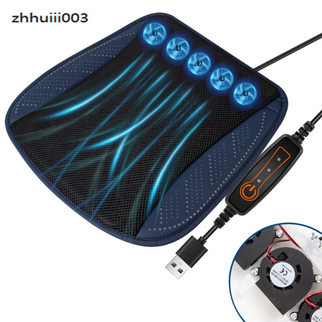 Đệm Lót Ghế Ngồi Làm Mát Thoáng Khí Chống Trượt Kèm Quạt Usb Tiện Dụng