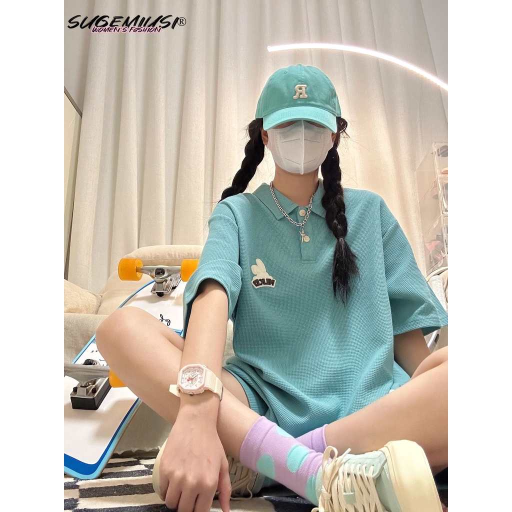 Sugemiusi Set Đồ Thể Thao Áo Thun Polo Ngắn Tay Và Quần Short Thời Trang Mùa Hè Cho Nữ