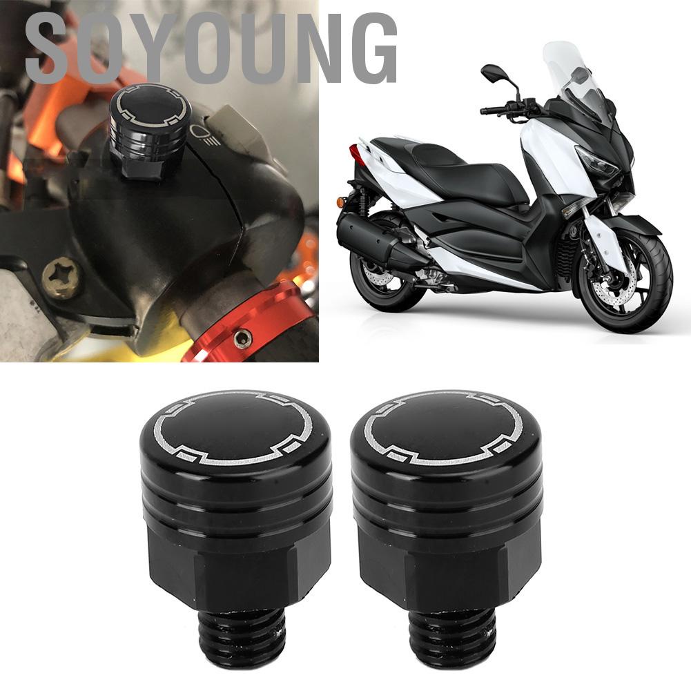 Soyoung 2Pcs SEPP Motorcycle Rearview Mirror Bolt Screw CNC Aluminium Alloy Modification Parts M8x1.25Black