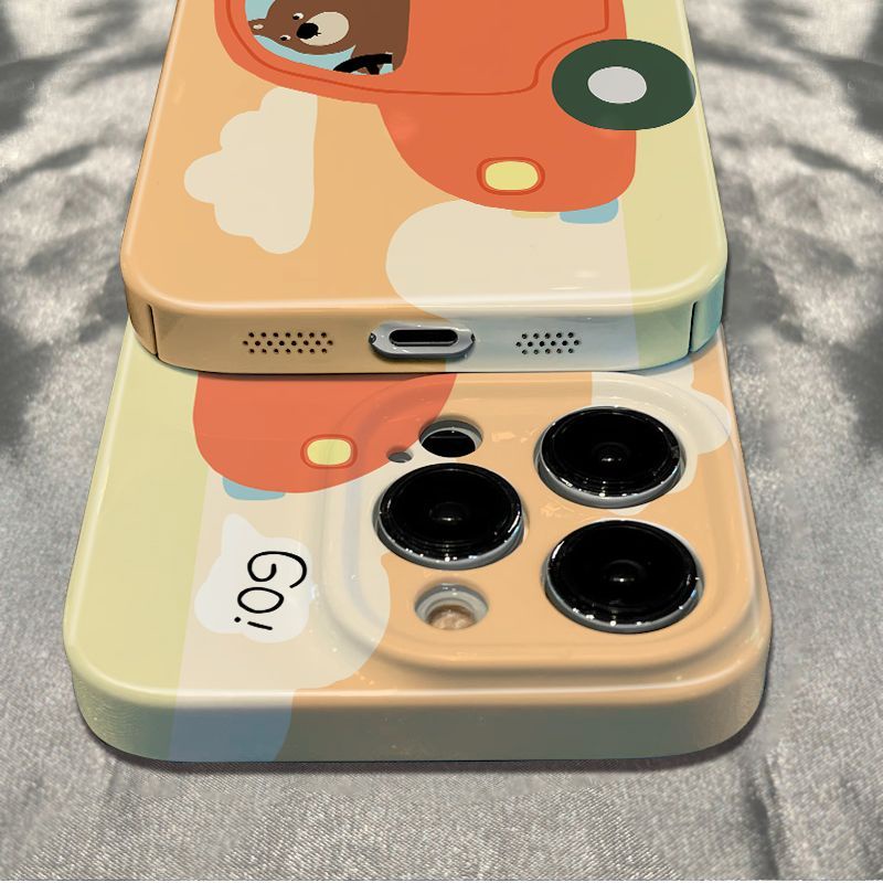 Ốp Điện Thoại Mềm Chống Sốc Họa Tiết Động Vật Trên Xe Hơi Cho Iphone 14promax 13 12 11 6In 78plus 7G1Z