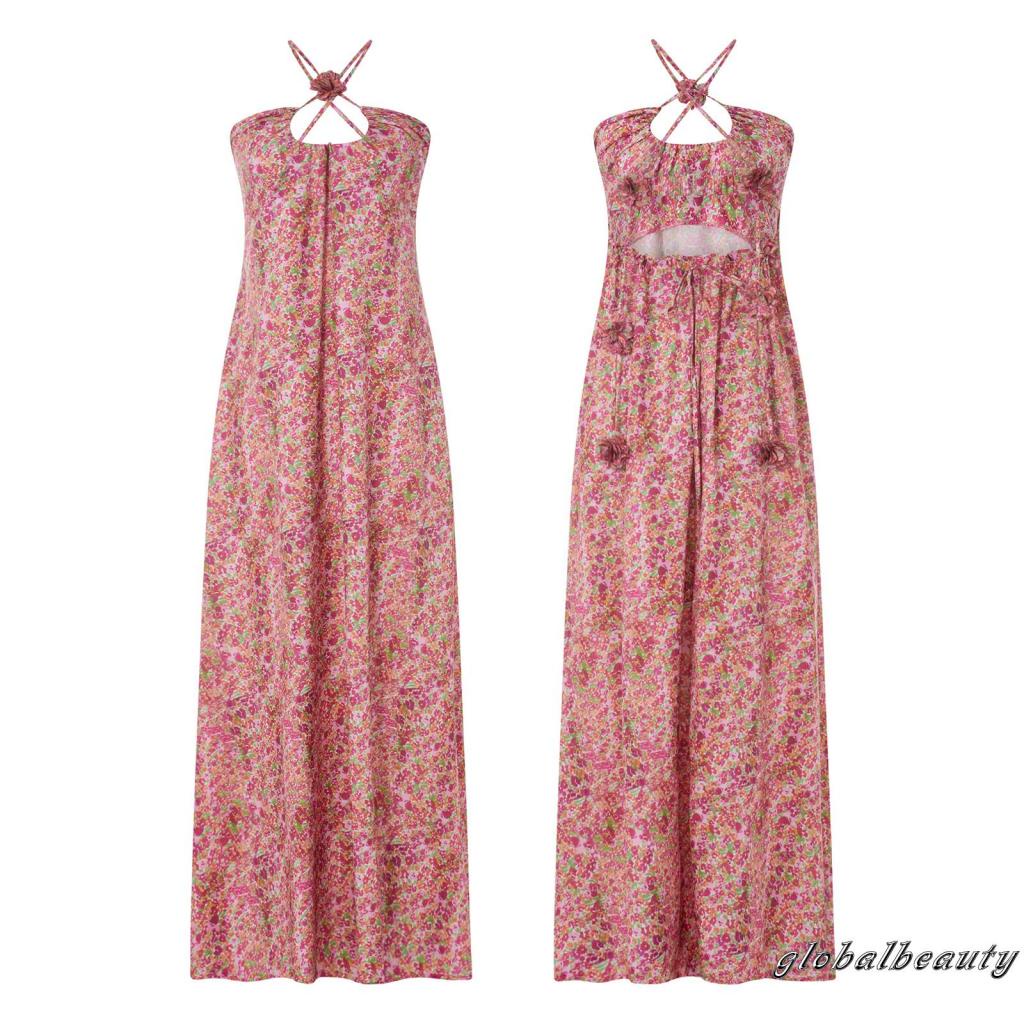 Đầm Dài Không Tay In Hoa 3D Thời Trang Mùa Hè Cho Nữ
