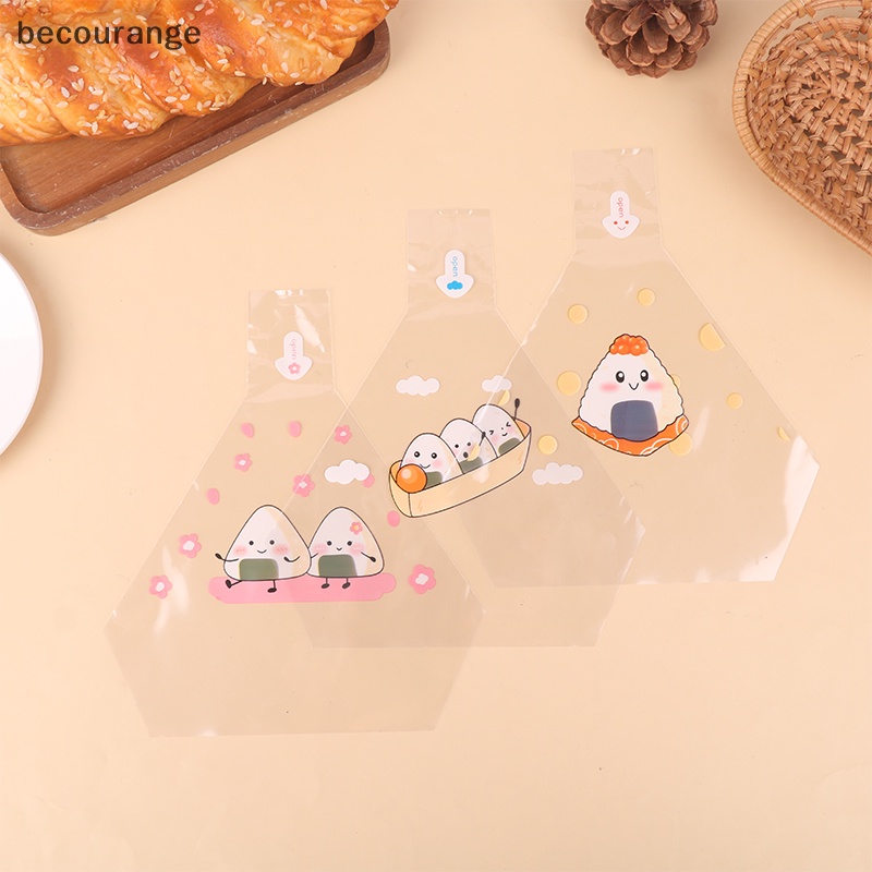 Set 50 Túi Đựng Cơm Nắm Hình Tam Giác Họa Tiết Hoạt Hình Dễ Thương