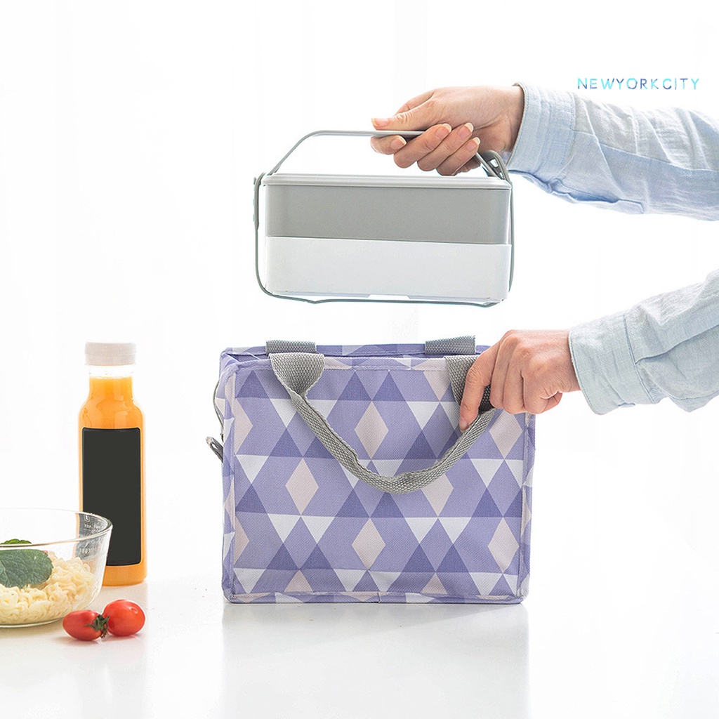 Túi Đựng Cơm Trưa Giữ Nhiệt Cỡ Lớn Bằng Màng Nhôm Chống Thấm Nước Có Khóa Kéo Tiện Dụng Mang Theo Du Lịch Dã Ngoại