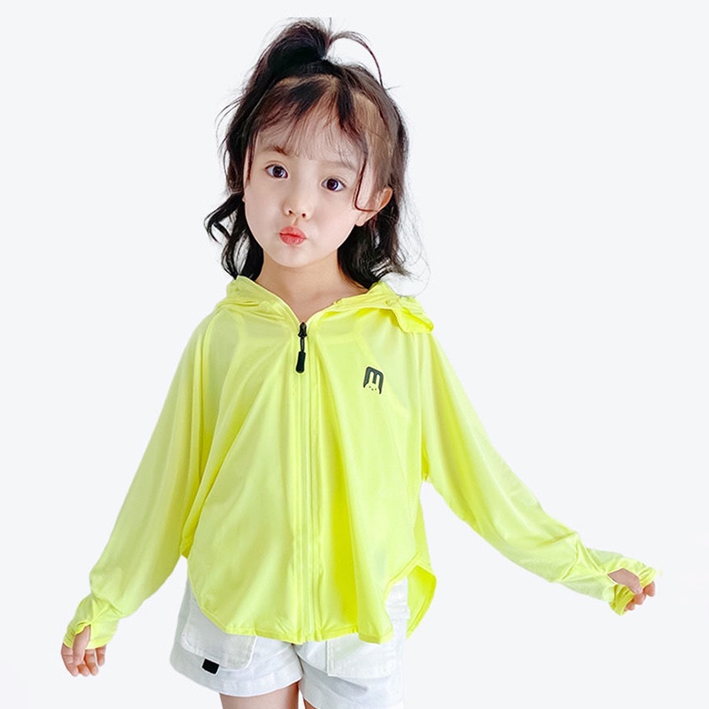 Áo Khoác Chống Nắng Bằng Lụa Lạnh Thoáng Khí Màu Sắc Ngọt Ngào Thời Trang Mùa Hè Cho Bé Gái 1-7 Tuổi