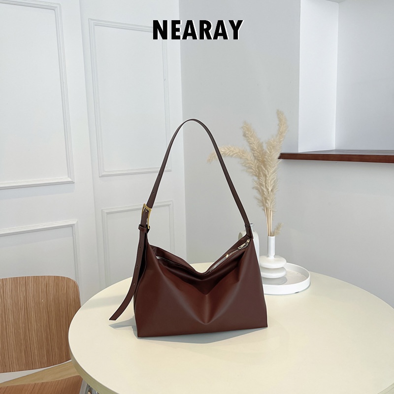 NEARAY  túi đeo vai túi tote Cỡ Lớn PU Màu Trơn 2023 NEW  Chic Độc đáo Beautiful ins L91T24S 37Z230910