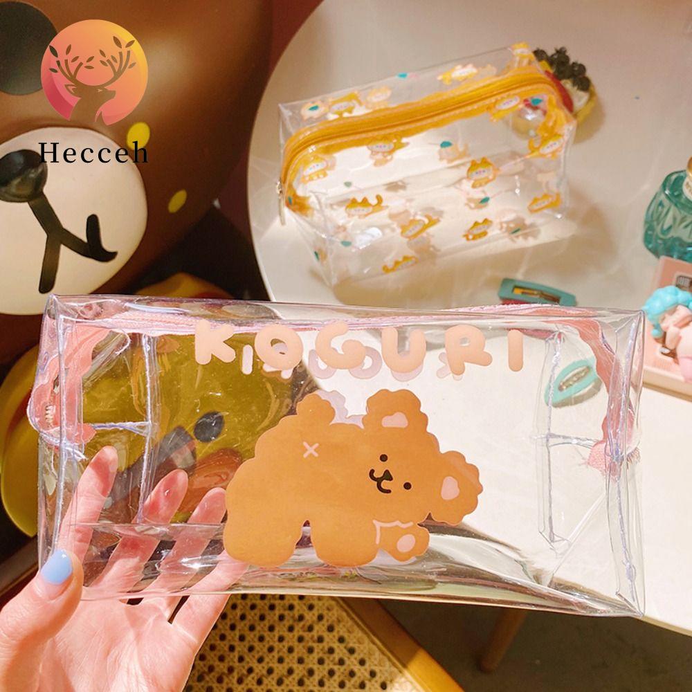 Túi Đựng Mỹ Phẩm Heceh Bằng Nhựa PVC Có Khóa Kéo Thời Trang Cho Nữ