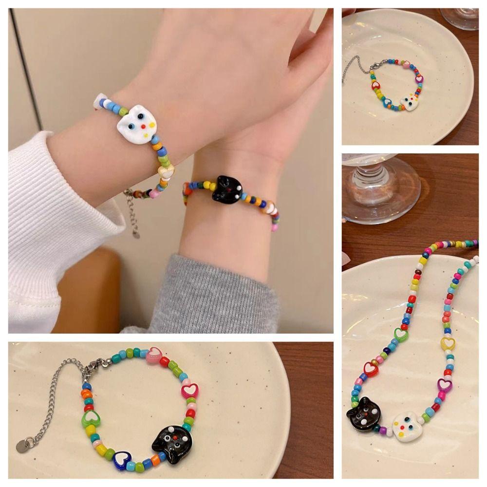 Vòng Tay Chuỗi Hạt Màu Sắc Ngọt Ngào Phong Cách Bohemian Y2K