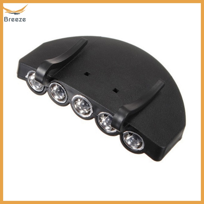 Đèn Pha 5 Bóng Led Kẹp Mũ Lưỡi Trai Kèm Pin Tiện Dụng Cho Hoạt Động Ngoài Trời