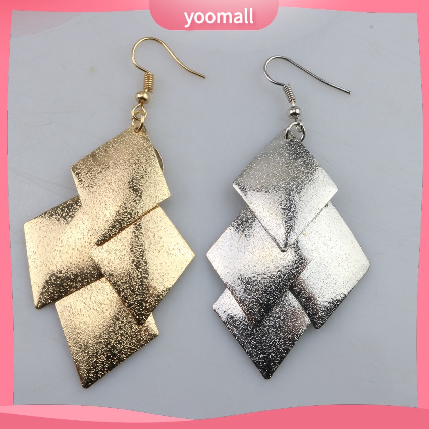 [YM] Khuyên Tai Tua Rua Lá Mờ Hình Thoi Thời Trang