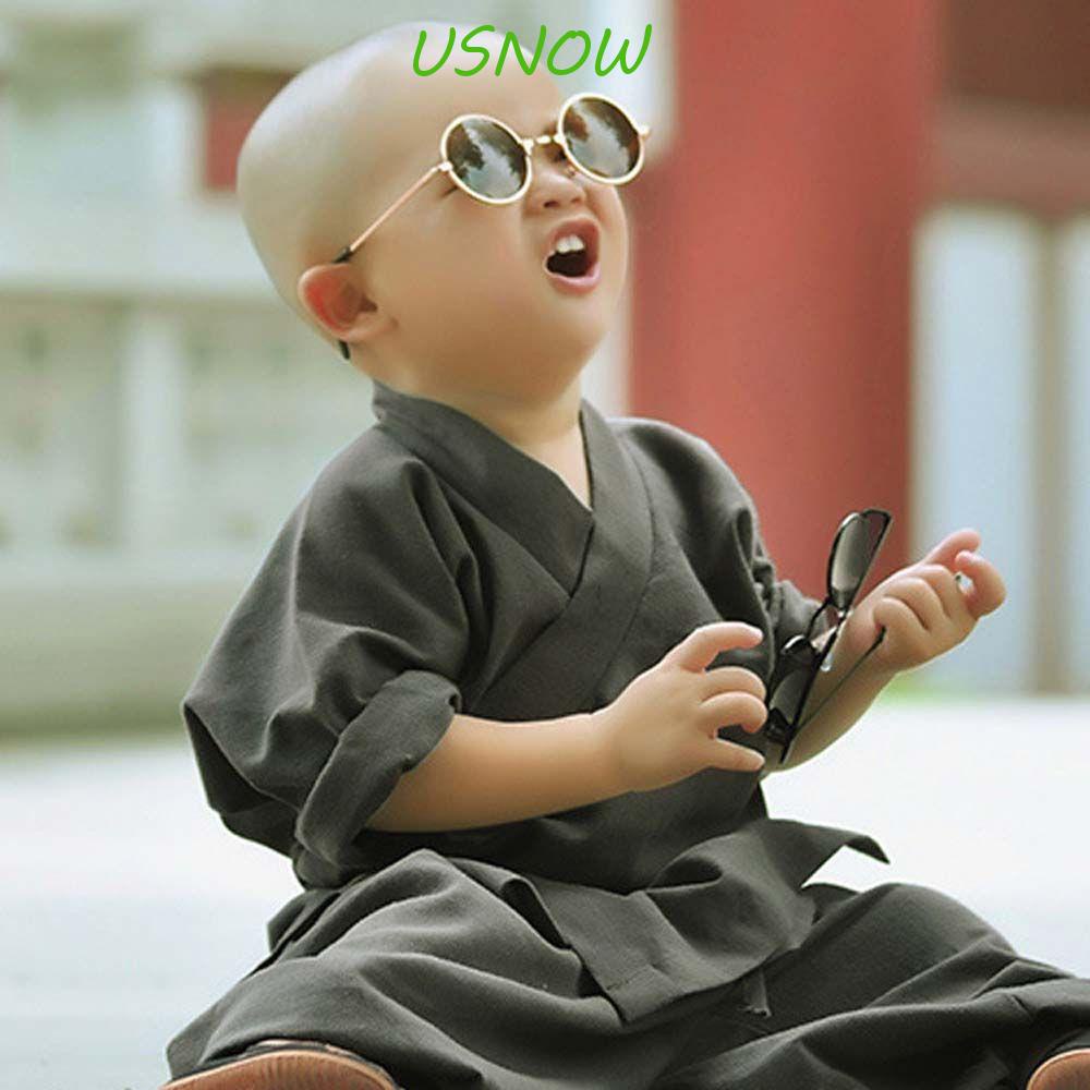 USNOW Kính Chống Nắng Gọng Tròn Bằng Kim Loại Thời Trang Cho Bé