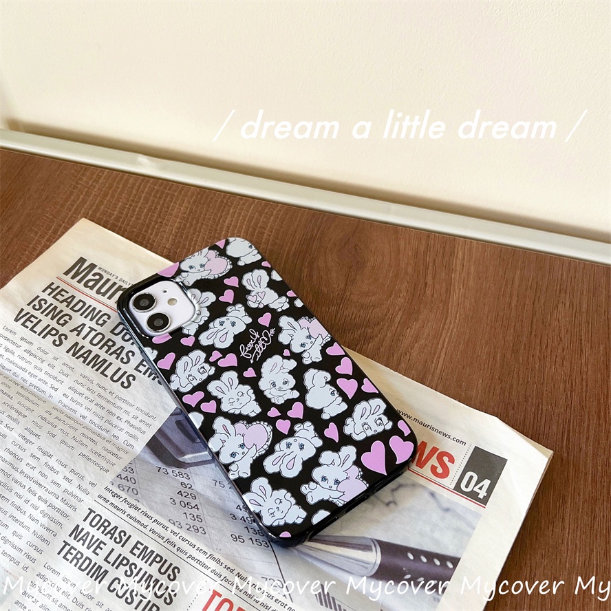 Ốp Điện Thoại Silicone Mềm In Hình Thỏ Hoạt Hình Dễ Thương Cho iPhone 11 13 12 14 Pro Max X XR Xs Max 6 7 8 Plus