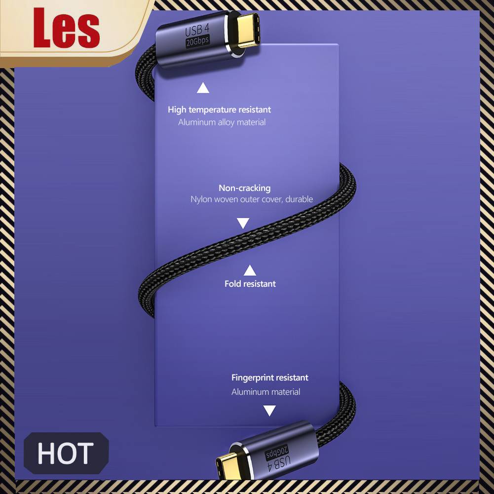 Cáp Sạc Nhanh 20Gbps 8K 60Hz PD 100W USB 4.0 Type-C Male Sang Male