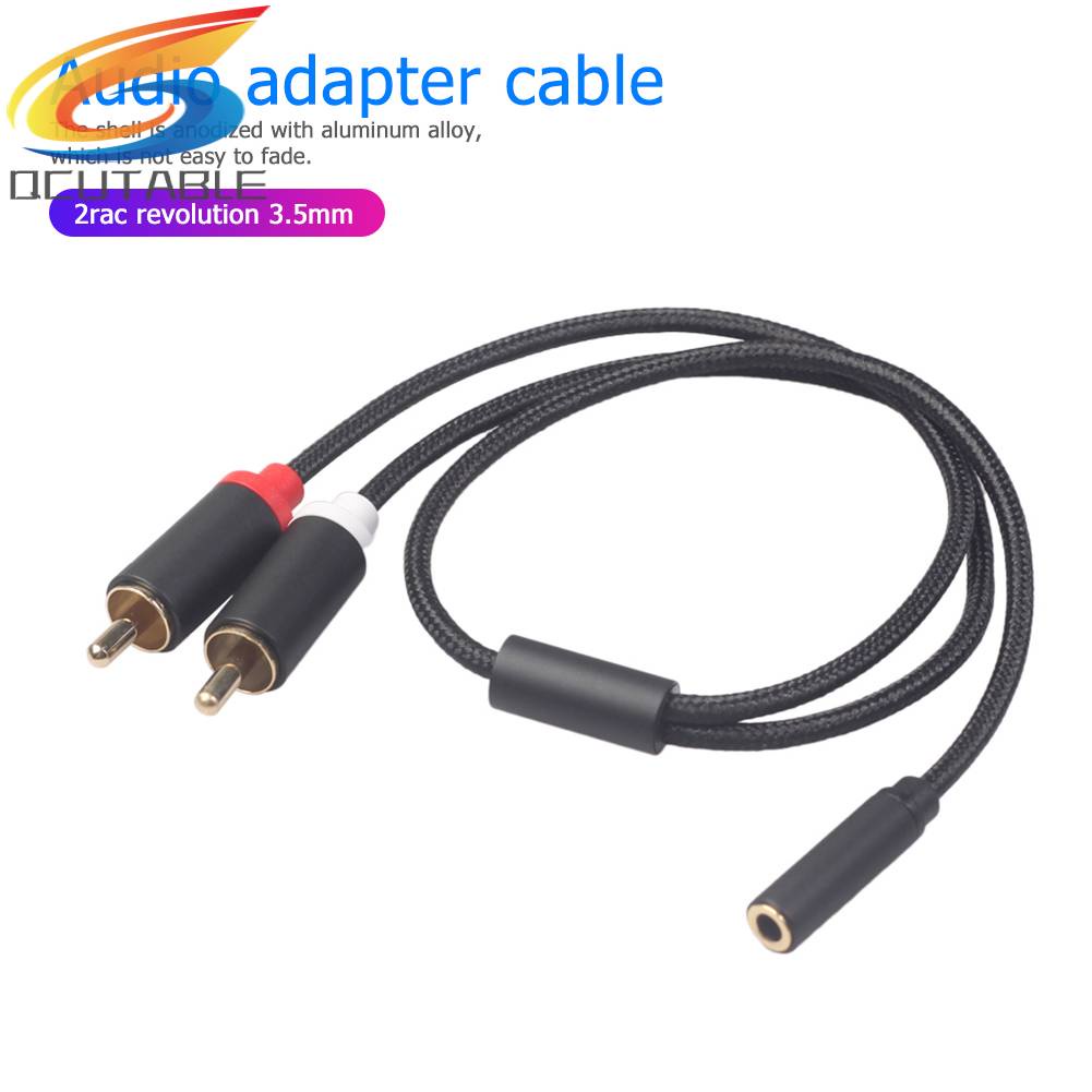 Dây Cáp Âm Thanh 0.4m RCA 2 RCA Đầu Đực Sang Đầu Cái 3.5mm