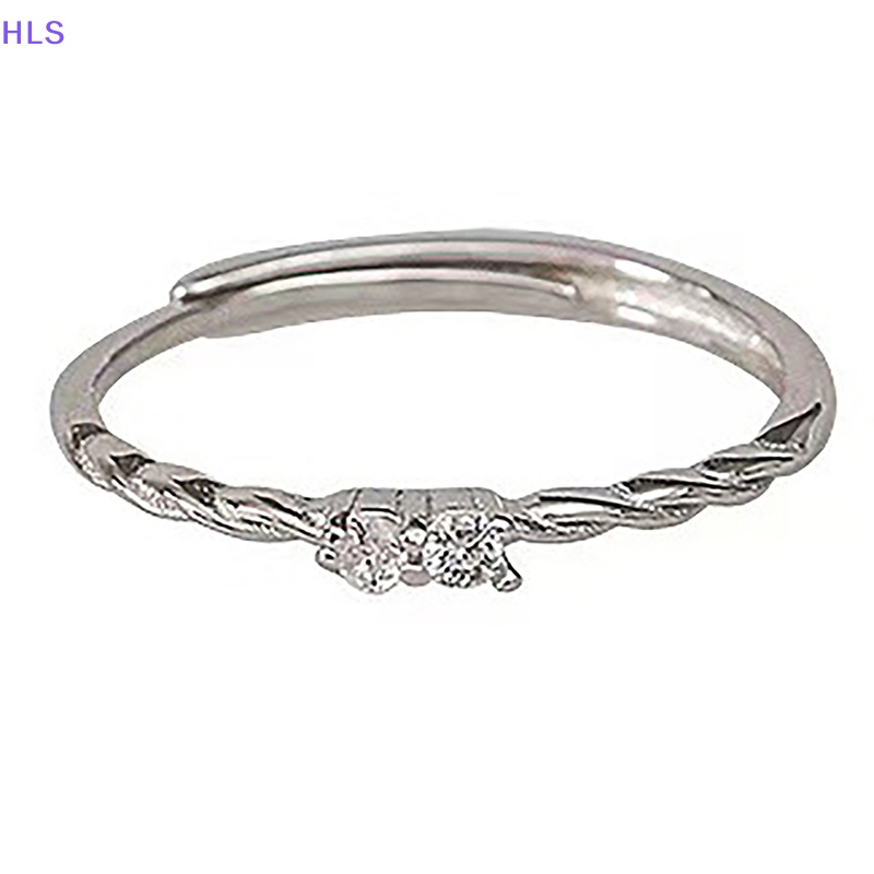 Nhẫn Đính Hôn Màu Bạc Đính Đá Zircon Lấp Lánh Thời Trang Dành Cho Nữ