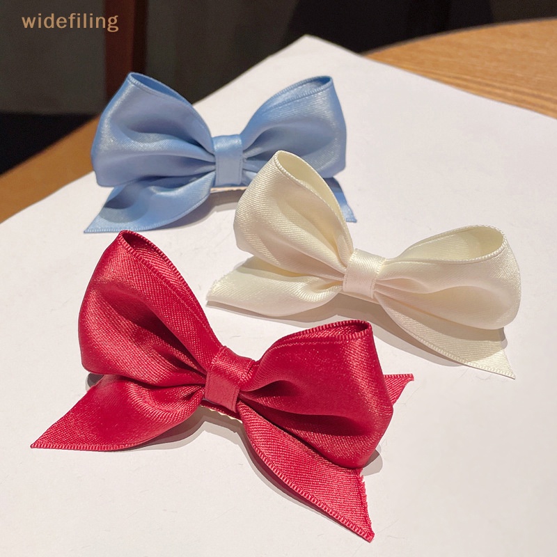 Kẹp Tóc Vải Bản Rộng Đính Nơ Nhiều Màu Dễ Thương Thời Trang Cho Bạn Gái