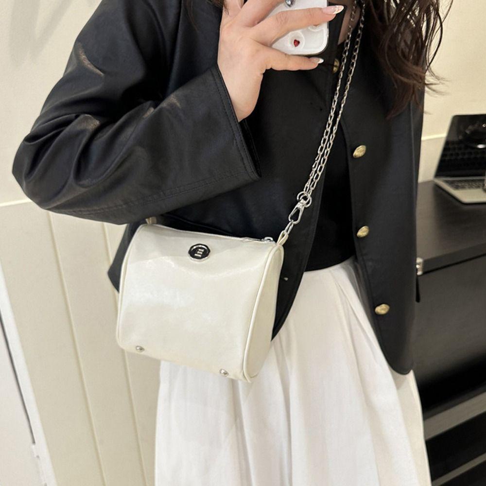 Túi Da PU Đeo Chéo Mini In Chữ Sức Chứa Lớn Thời Trang Cho Nữ