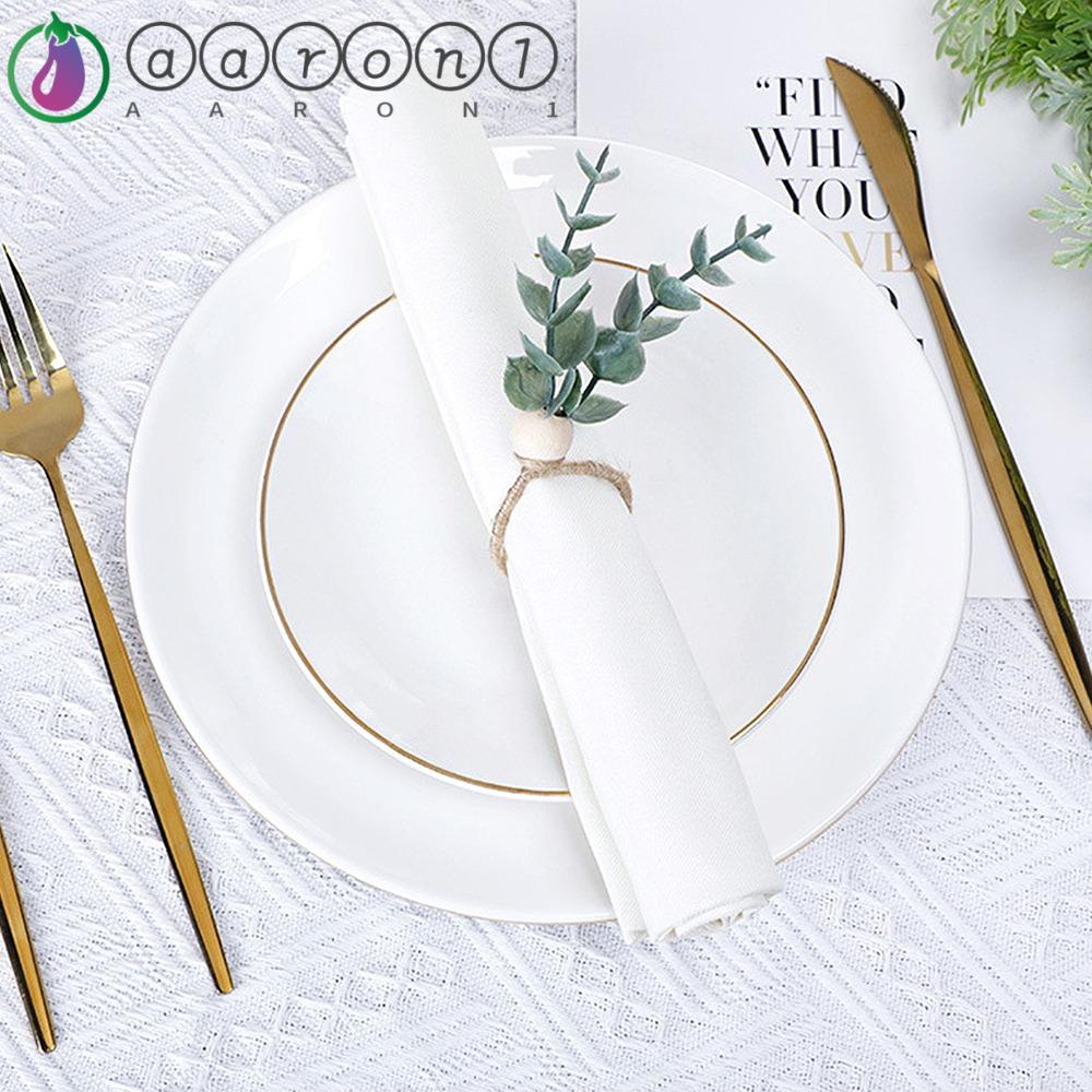 Aaron1 Set 4 Kẹp Khăn Ăn Bằng Hạt Gỗ Màu Xanh Lá Bạch Đàn Nhân Tạo Có Khóa Cài Cho Tiệc Cưới