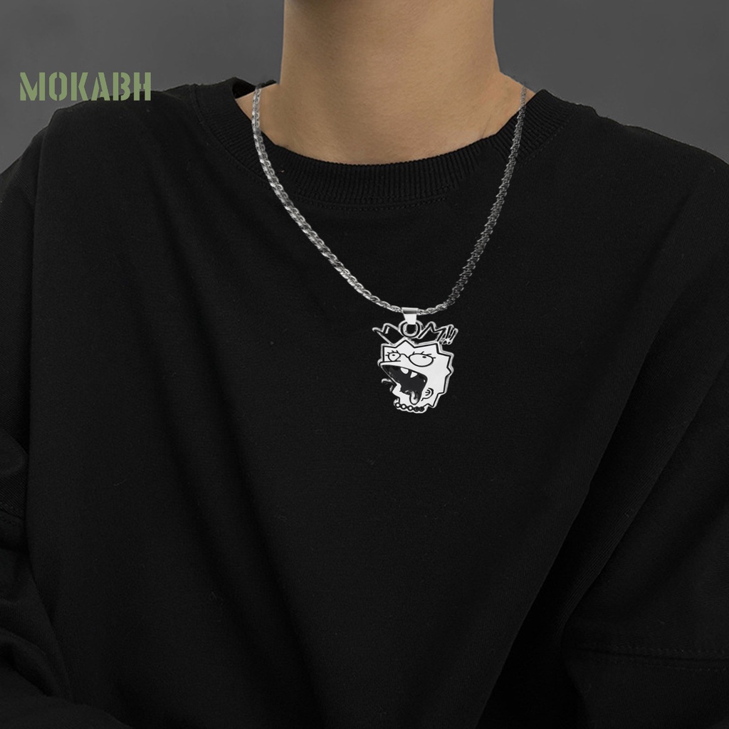 [Mok Abh] Vòng cổ Bằng Thép Titan Nhẹ Dễ Điều Chỉnh Và Không Dị Ứng Trang Trí Hip Hop Vui Nhộn